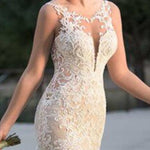 Embroidery Vestido De Noiva 2020 Summer Mermaid Wedding Dress Lace Appliques Bridal Gowns Lace Wedding Gowns robe de mariee